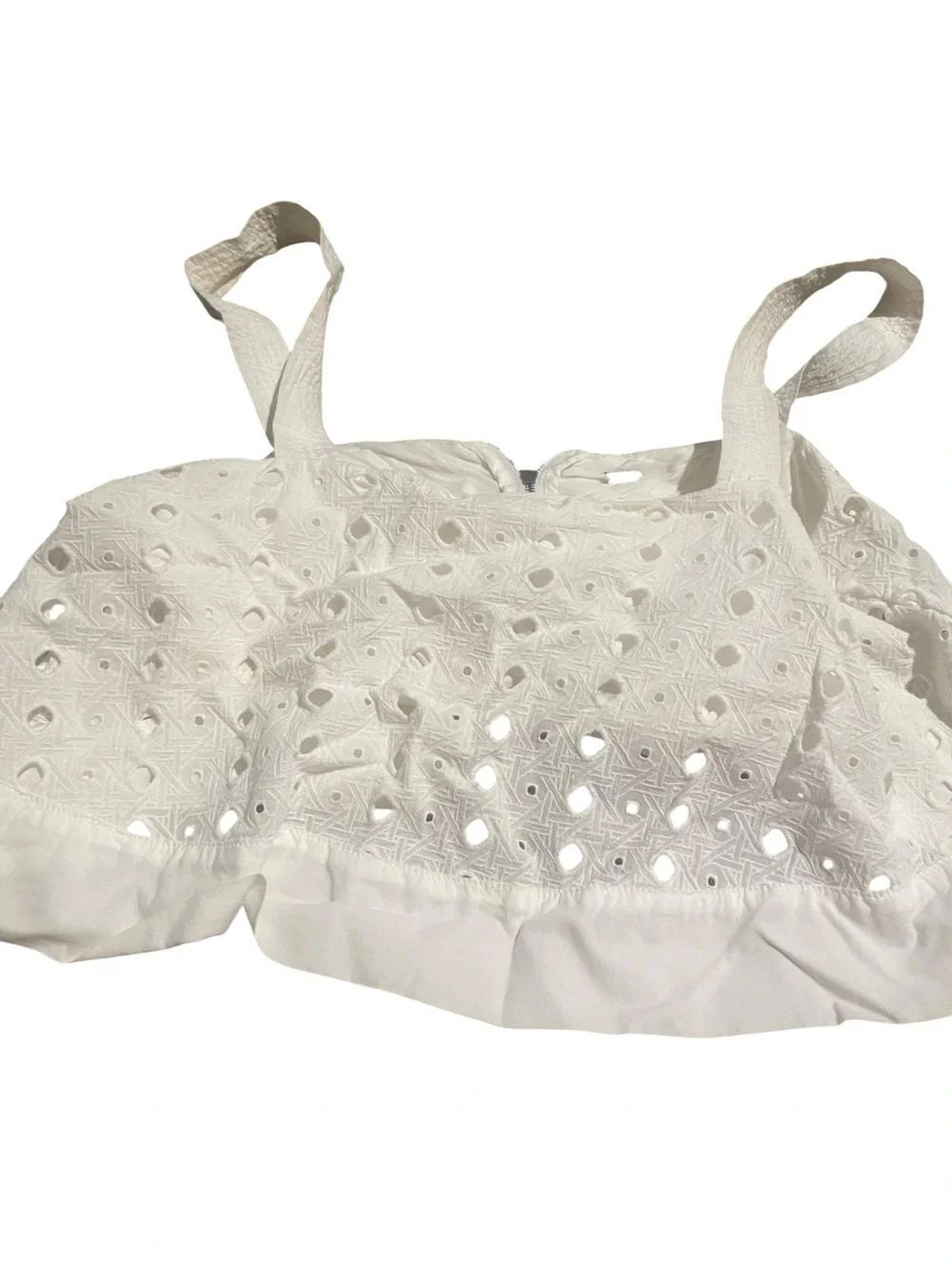 Free People White Eyelet Crop Tank Top - Women's Top like new size small